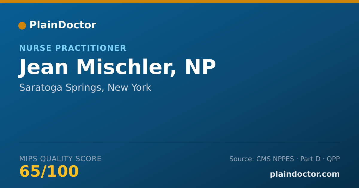 Shareable card for Jean Mischler, NP - Acute Care Nurse Practitioner, Saratoga Springs, NY