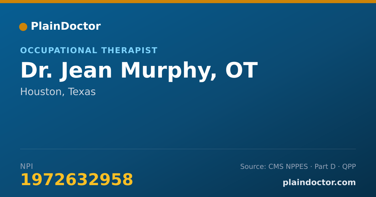 Shareable card for Jean Murphy, OT - Occupational Therapist, Houston, TX