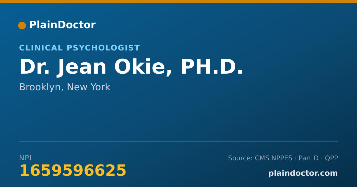 Shareable card for Jean Okie, PH.D. - Clinical Psychologist, Brooklyn, NY