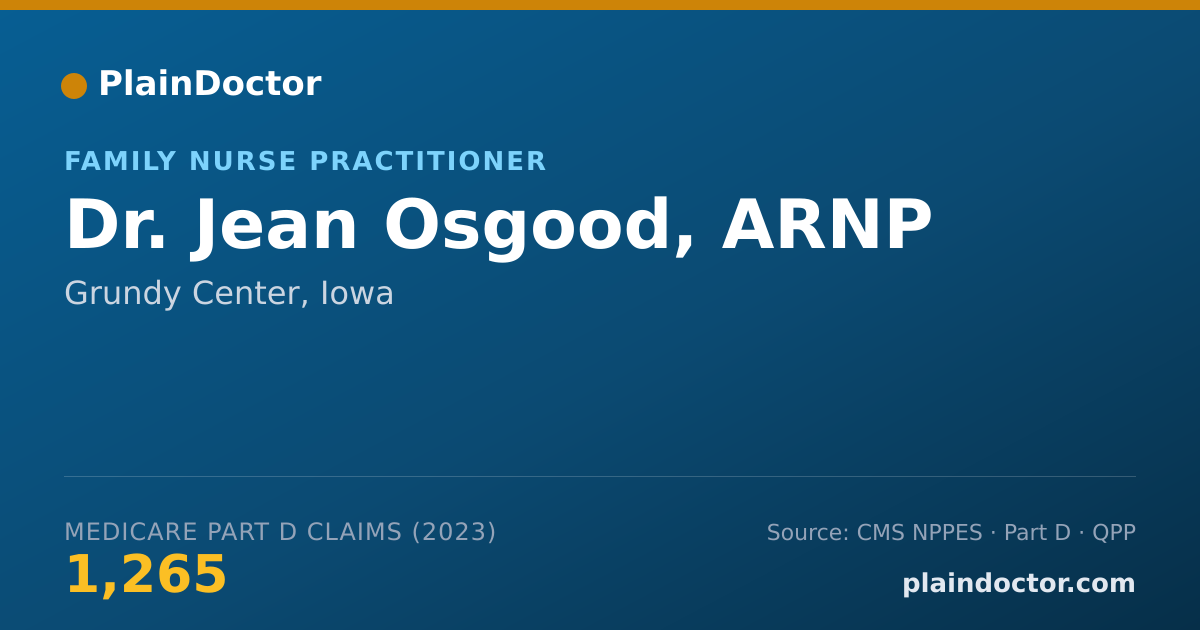 Shareable card for Jean Osgood, ARNP - Family Nurse Practitioner, Grundy Center, IA