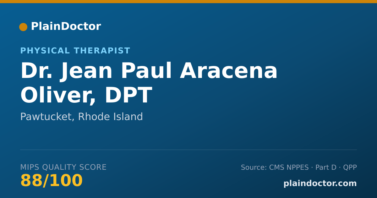 Shareable card for Jean Paul Aracena Oliver, DPT - Physical Therapist, Pawtucket, RI