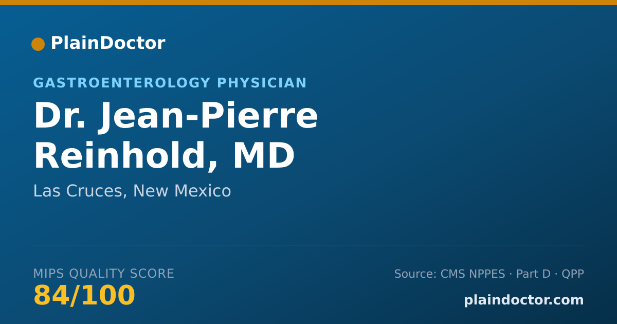 Shareable card for Jean-Pierre Reinhold, MD - Gastroenterology Physician, Las Cruces, NM