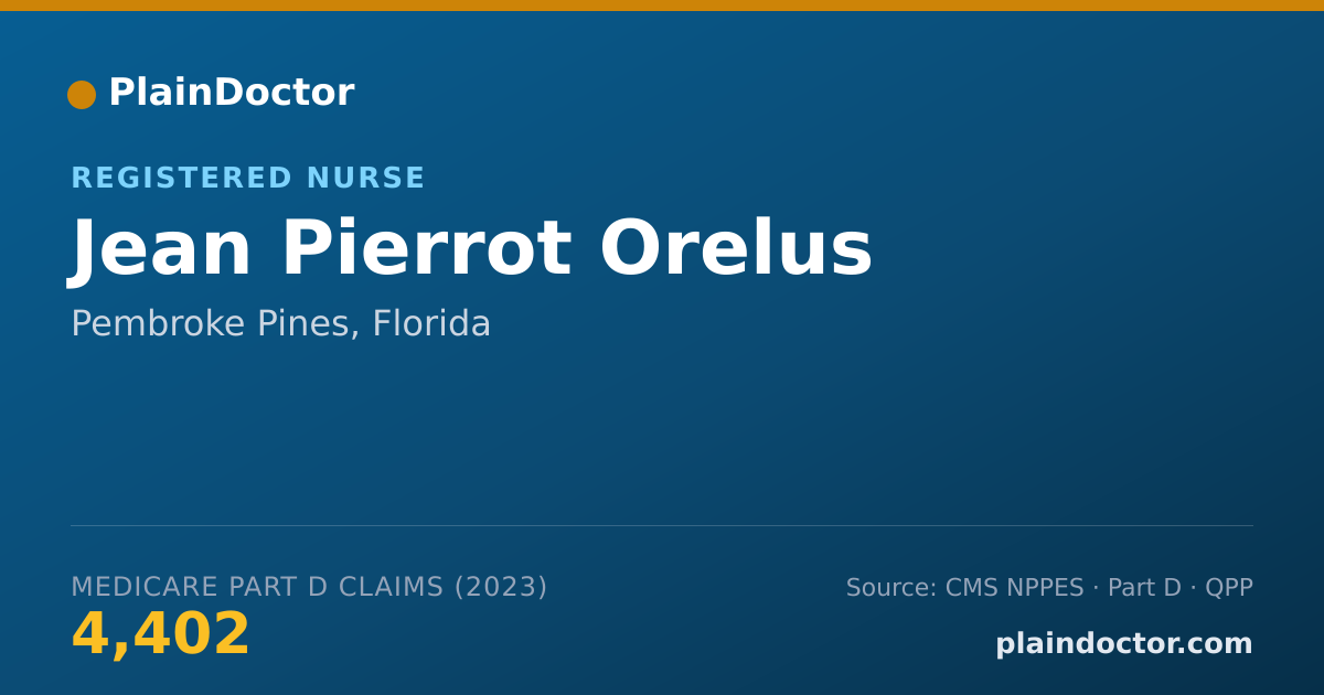 Shareable card for Jean Pierrot Orelus - Registered Nurse, Pembroke Pines, FL