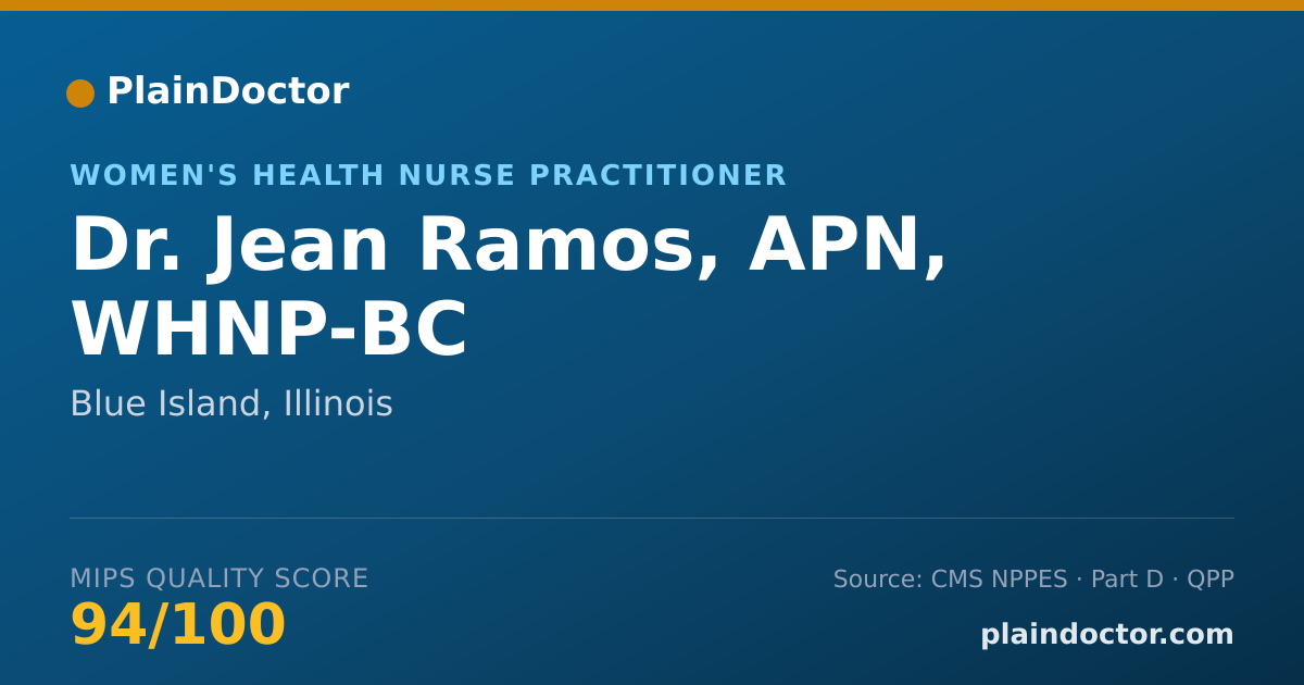 Shareable card for Jean Ramos, APN, WHNP-BC - Women's Health Nurse Practitioner, Blue Island, IL
