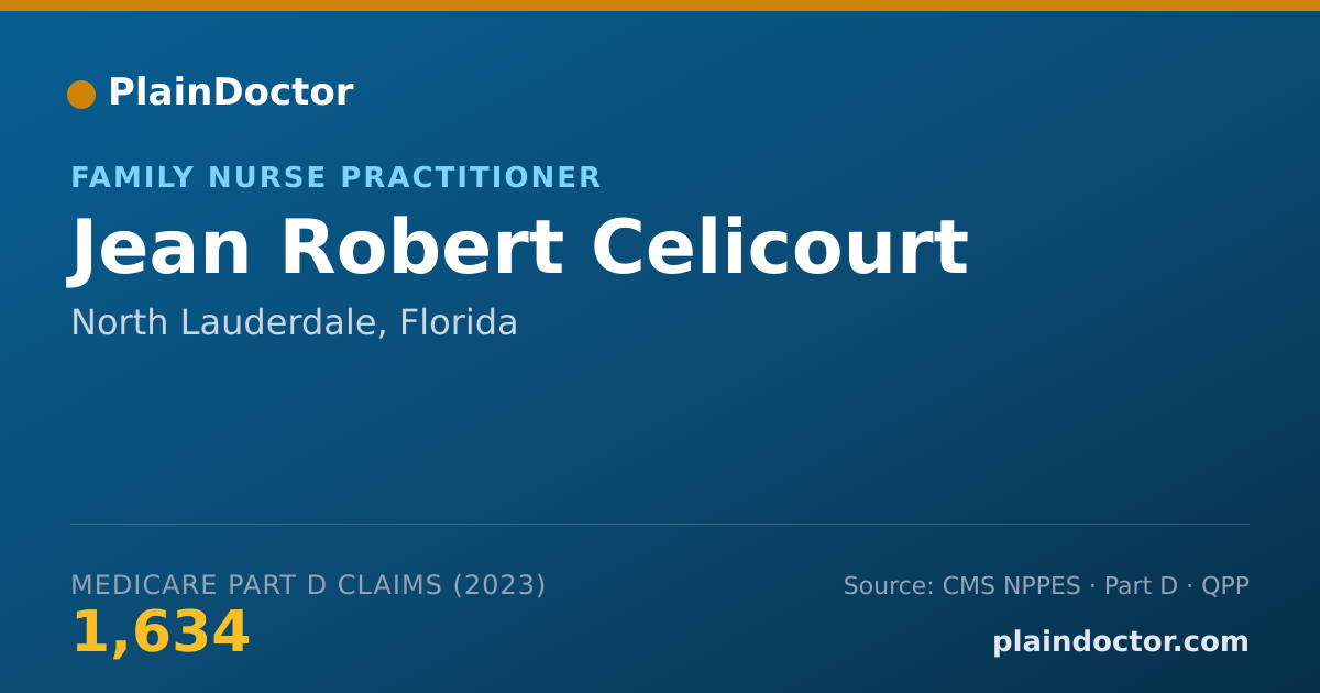 Shareable card for Jean Robert Celicourt - Family Nurse Practitioner, North Lauderdale, FL