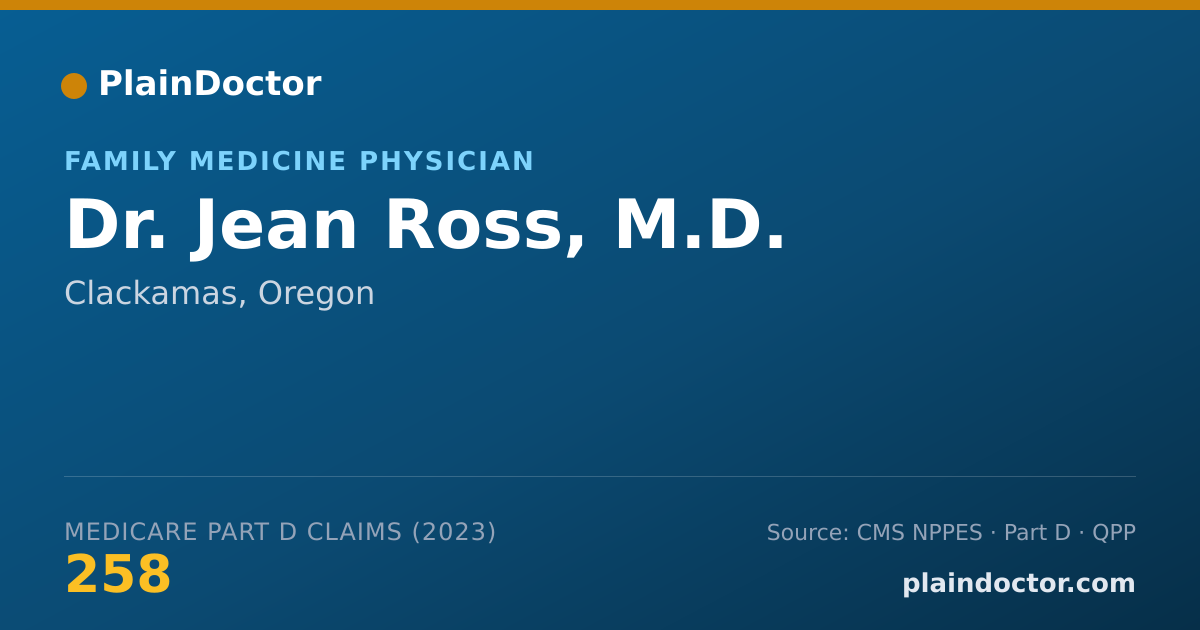 Shareable card for Jean Ross, M.D. - Family Medicine Physician, Clackamas, OR