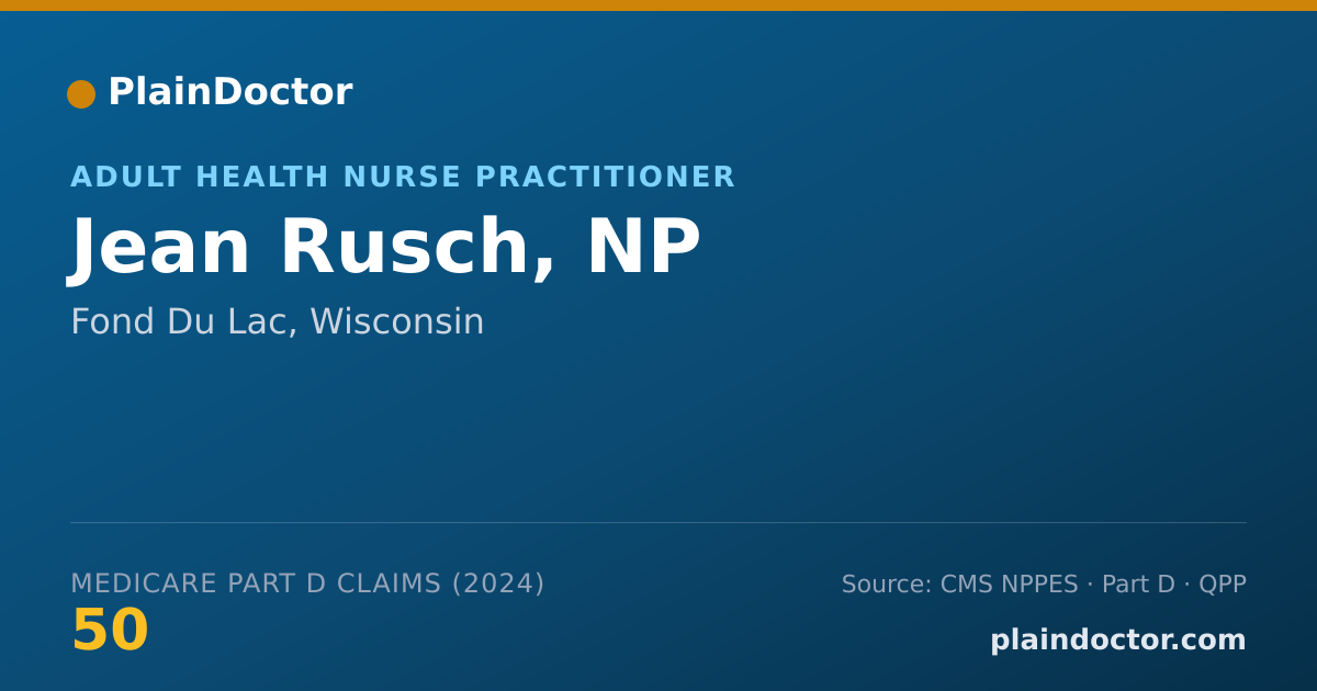 Shareable card for Jean Rusch, NP - Adult Health Nurse Practitioner, Fond Du Lac, WI
