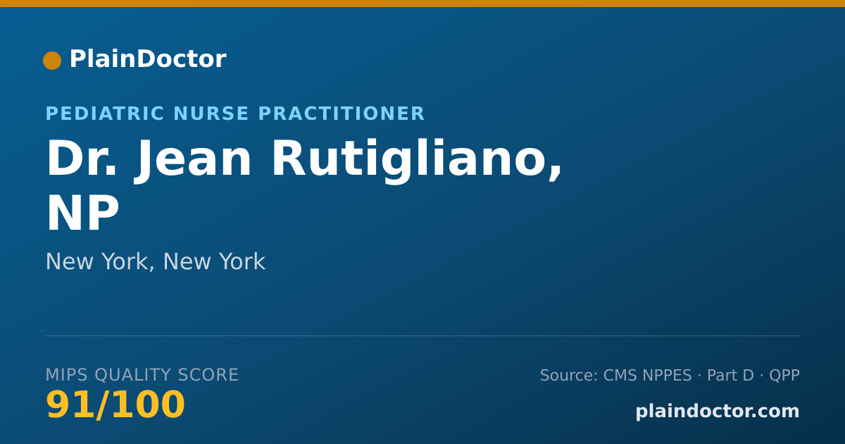 Shareable card for Jean Rutigliano, NP - Pediatric Nurse Practitioner, New York, NY