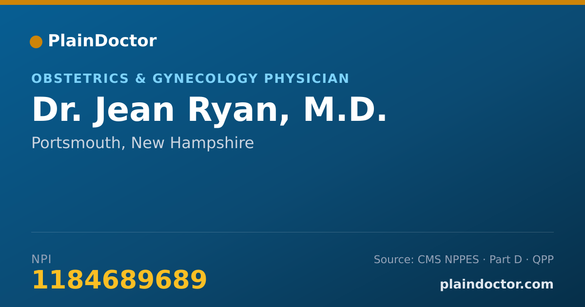 Shareable card for Jean Ryan, M.D. - Obstetrics & Gynecology Physician, Portsmouth, NH