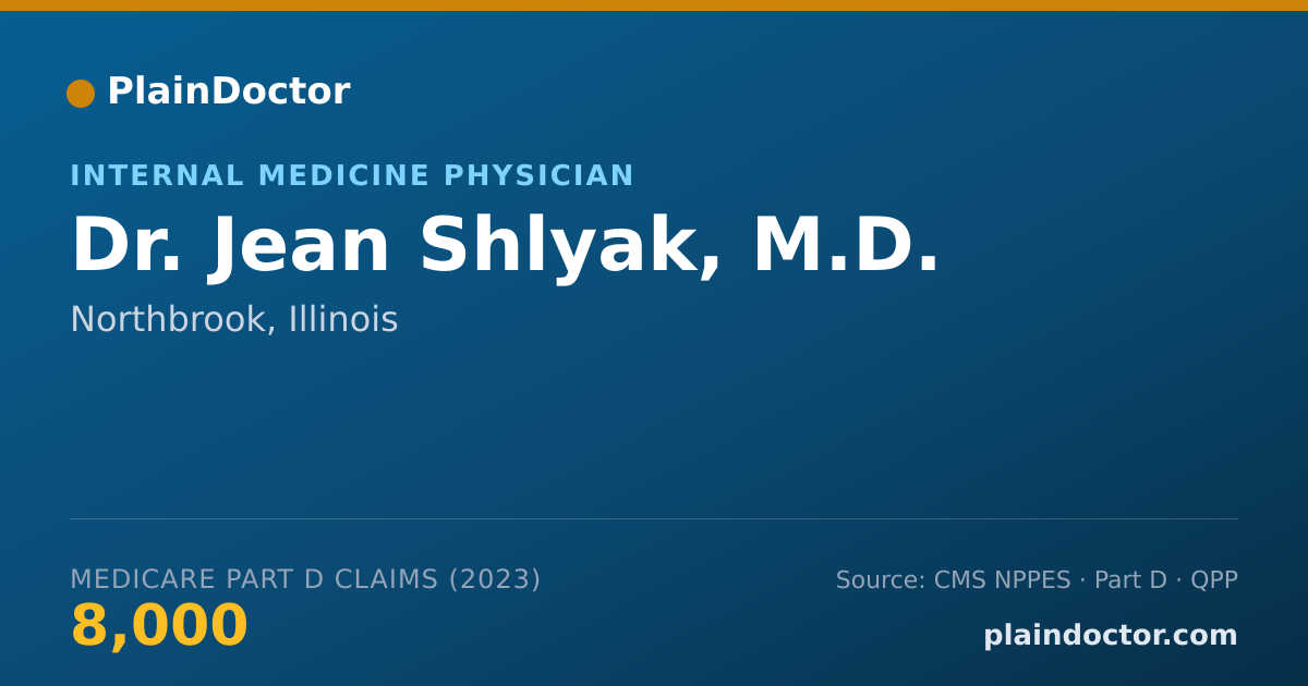 Shareable card for Jean Shlyak, M.D. - Internal Medicine Physician, Northbrook, IL