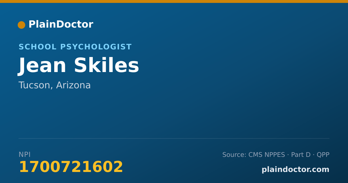 Shareable card for Jean Skiles - School Psychologist, Tucson, AZ