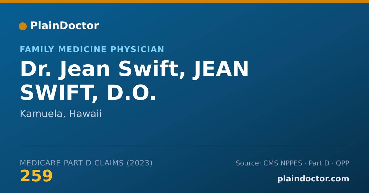 Shareable card for Jean Swift, JEAN SWIFT, D.O. - Family Medicine Physician, Kamuela, HI