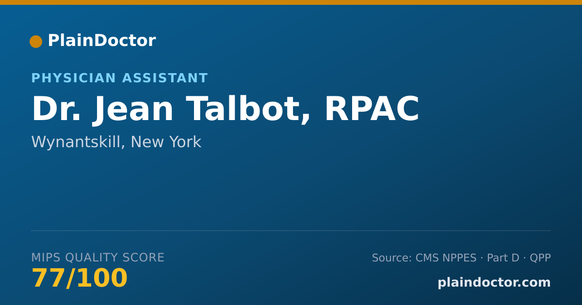 Shareable card for Jean Talbot, RPAC - Physician Assistant, Wynantskill, NY