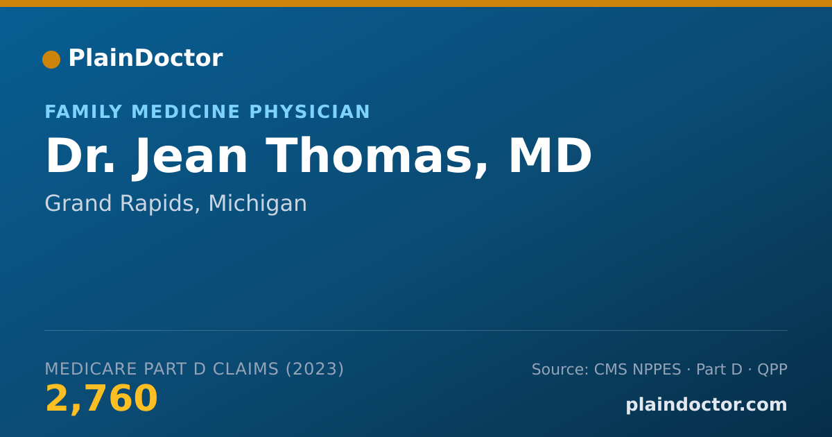 Shareable card for Jean Thomas, MD - Family Medicine Physician, Grand Rapids, MI