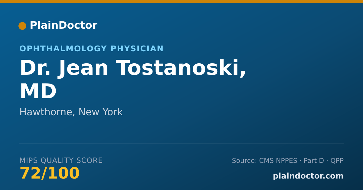Shareable card for Jean Tostanoski, MD - Ophthalmology Physician, Hawthorne, NY