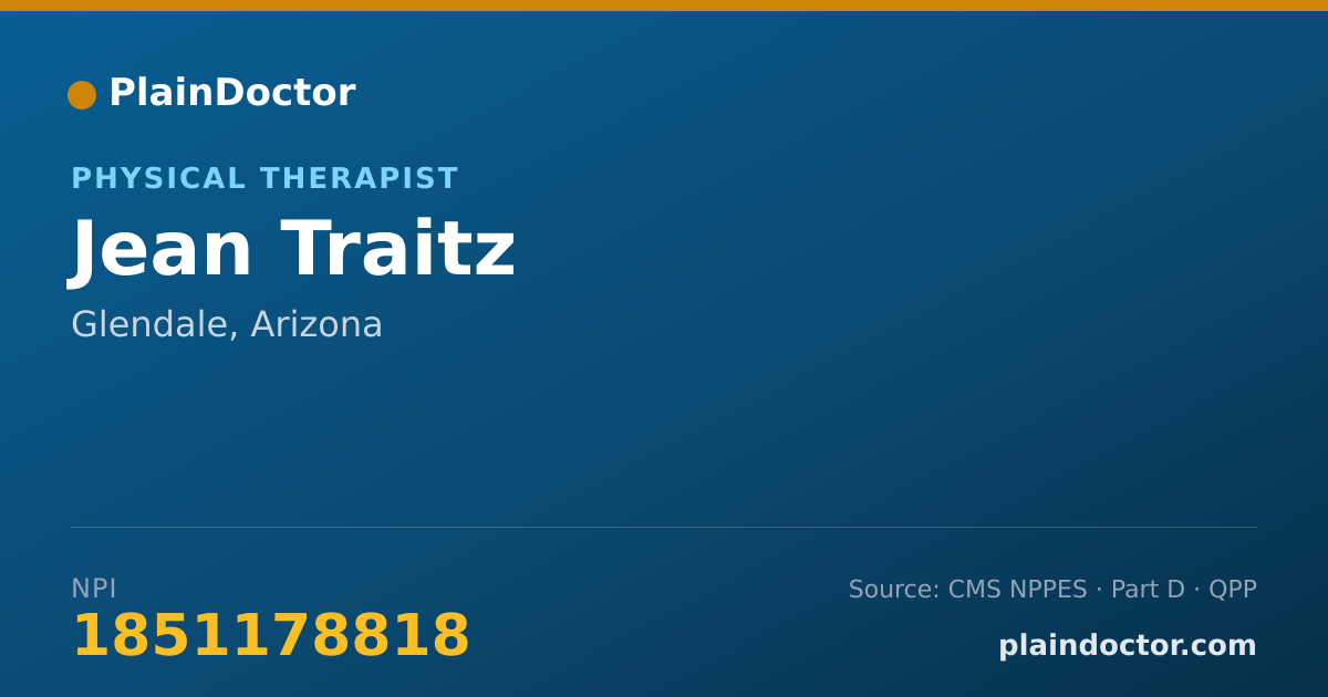Shareable card for Jean Traitz - Physical Therapist, Glendale, AZ