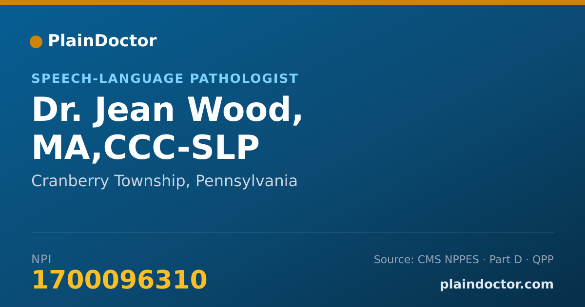 Shareable card for Jean Wood, MA,CCC-SLP - Speech-Language Pathologist, Cranberry Township, PA