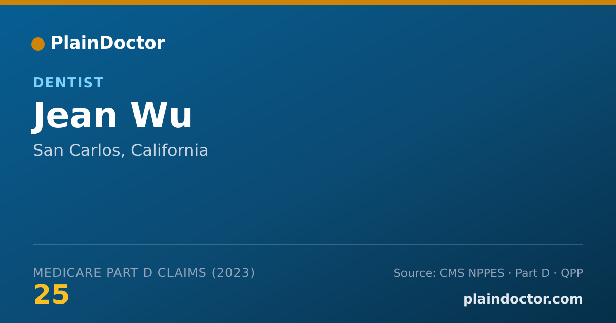 Shareable card for Jean Wu - Dentist, San Carlos, CA