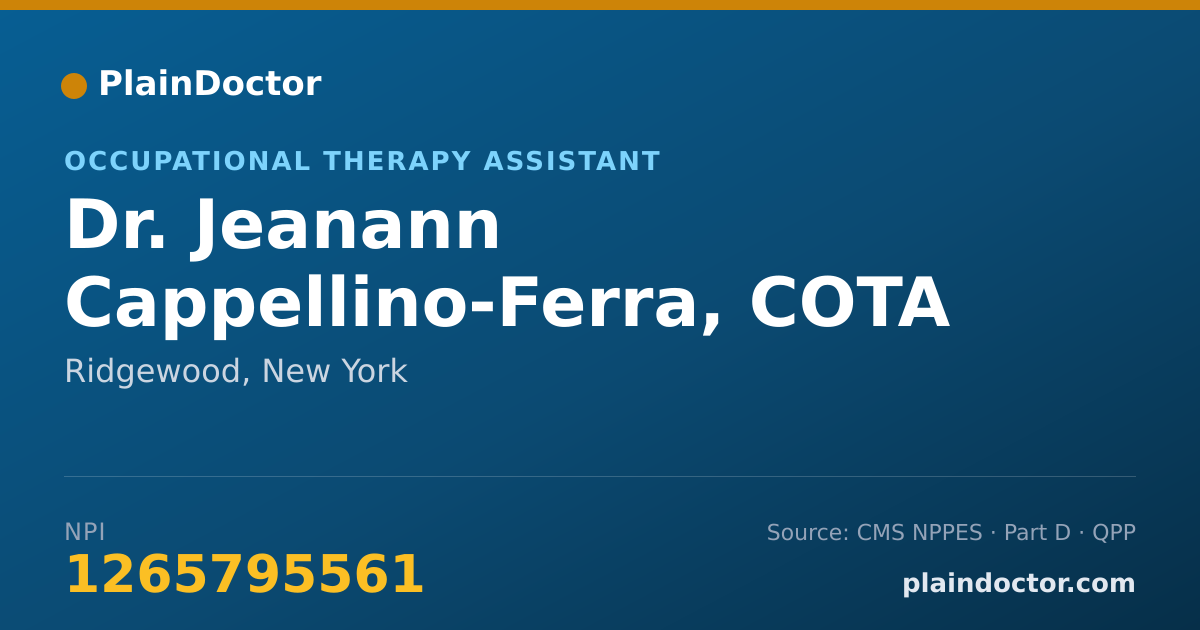 Shareable card for Jeanann Cappellino-Ferra, COTA - Occupational Therapy Assistant, Ridgewood, NY