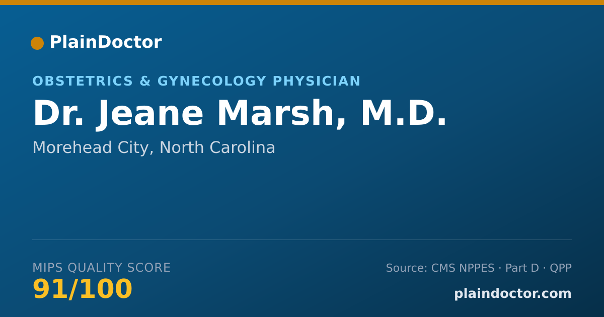Shareable card for Jeane Marsh, M.D. - Obstetrics & Gynecology Physician, Morehead City, NC