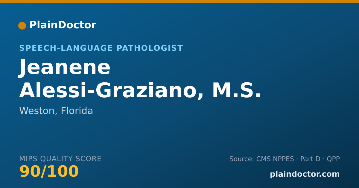 Shareable card for Jeanene Alessi-Graziano, M.S. CCC-SLP - Speech-Language Pathologist, Weston, FL