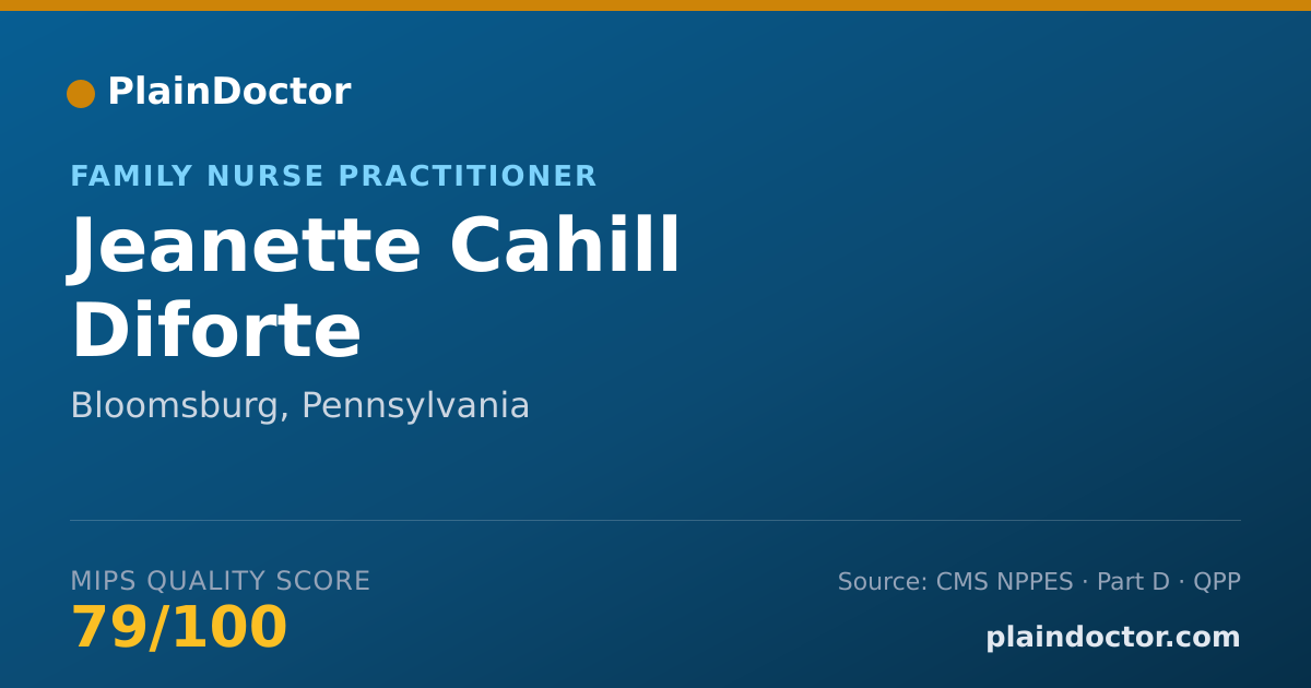 Shareable card for Jeanette Cahill Diforte - Family Nurse Practitioner, Bloomsburg, PA