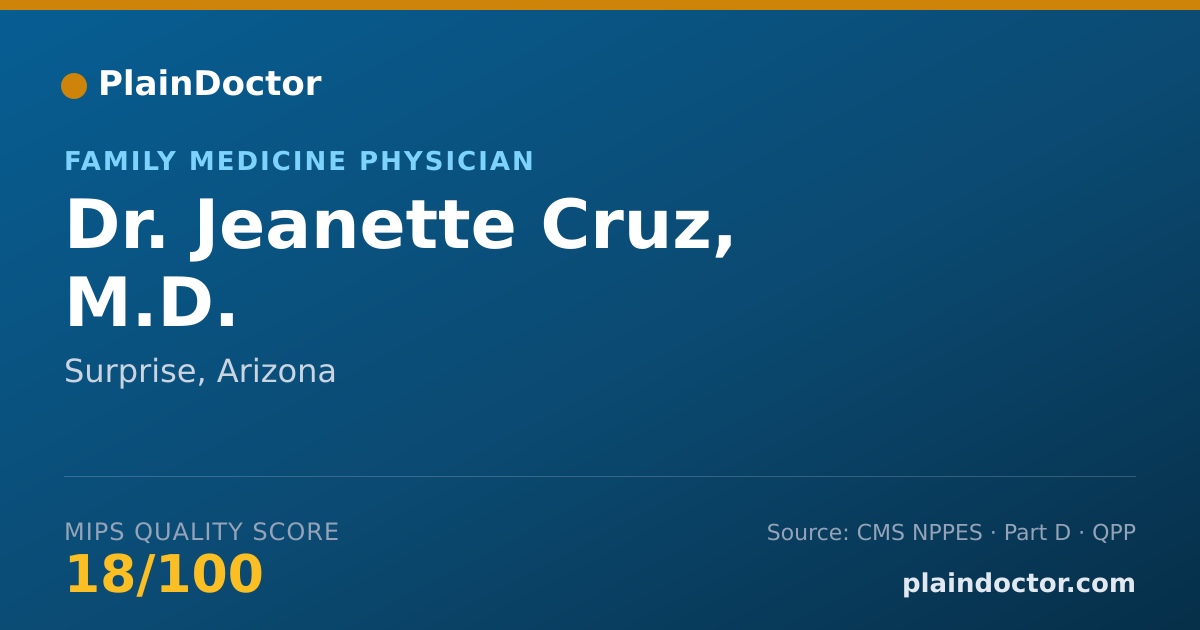 Shareable card for Jeanette Cruz, M.D. - Family Medicine Physician, Surprise, AZ