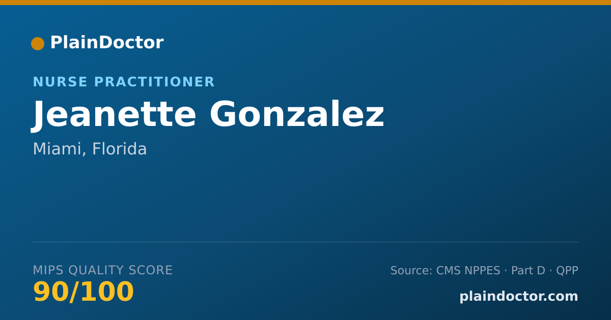 Shareable card for Jeanette Gonzalez - Nurse Practitioner, Miami, FL