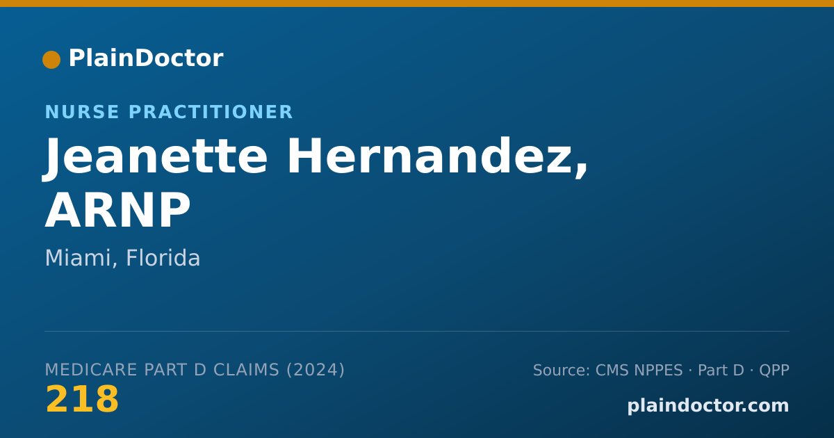 Shareable card for Jeanette Hernandez, ARNP - Nurse Practitioner, Miami, FL