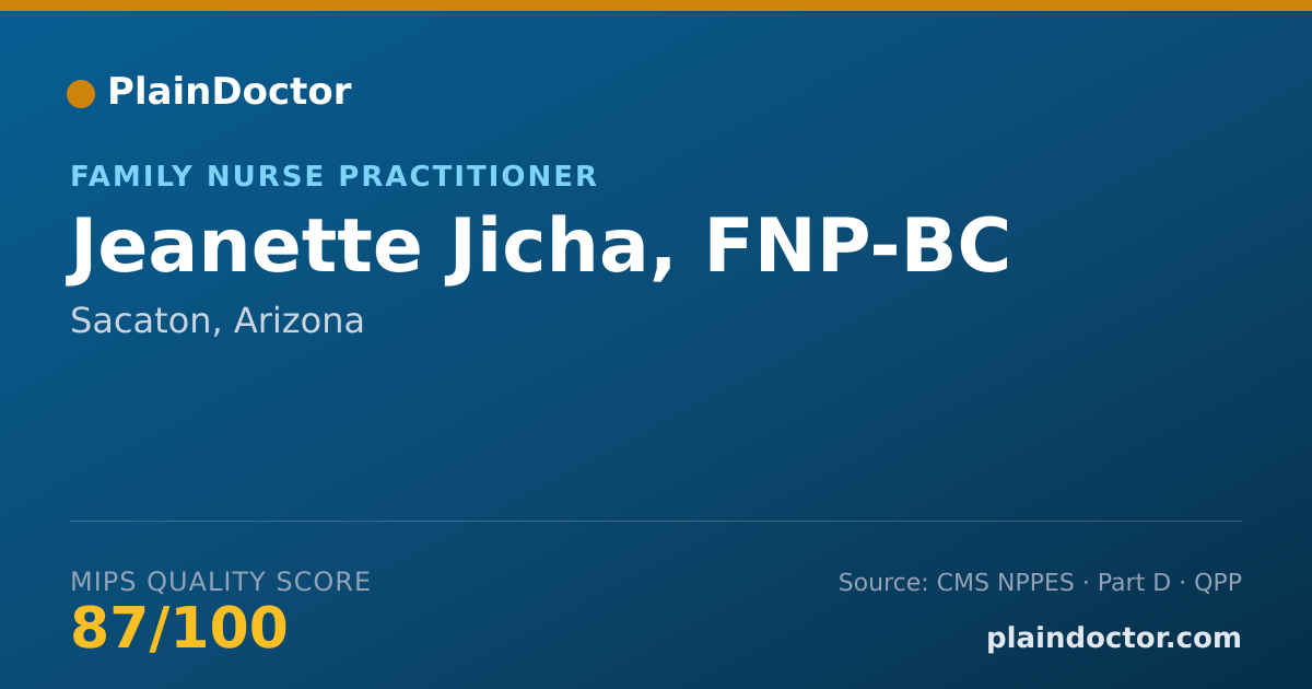 Shareable card for Jeanette Jicha, FNP-BC - Family Nurse Practitioner, Sacaton, AZ