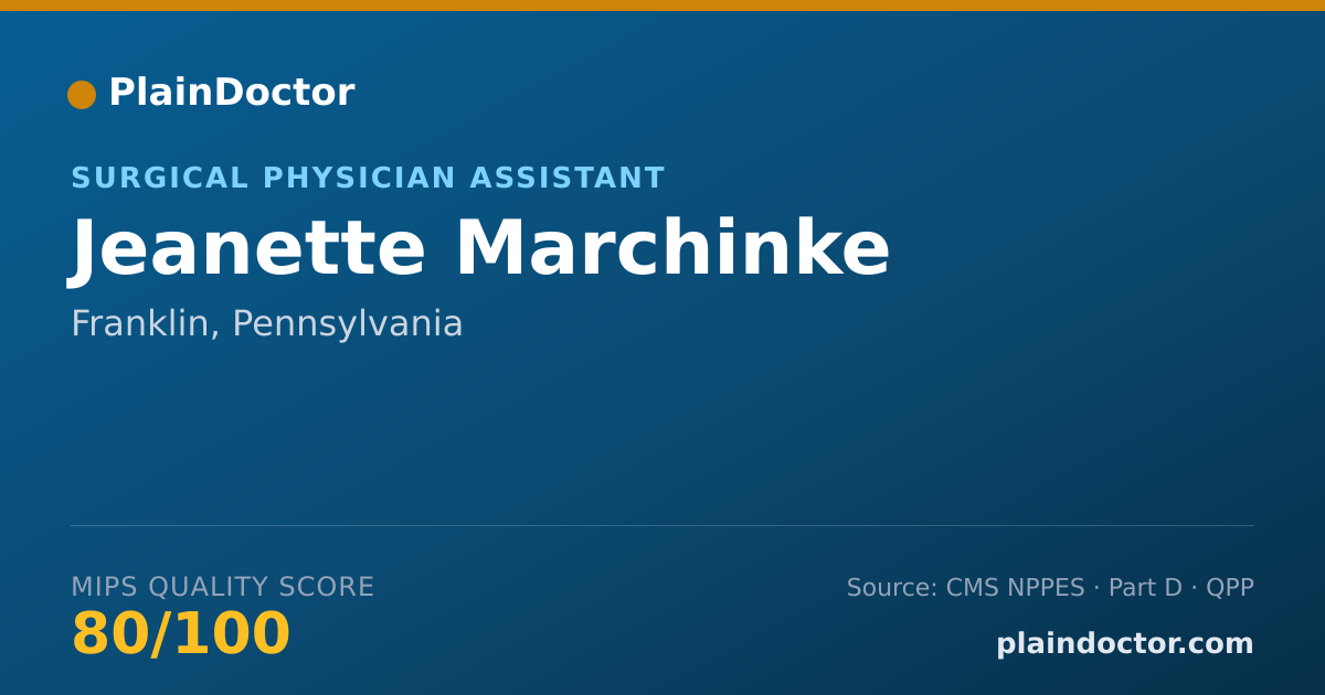 Shareable card for Jeanette Marchinke - Surgical Physician Assistant, Franklin, PA