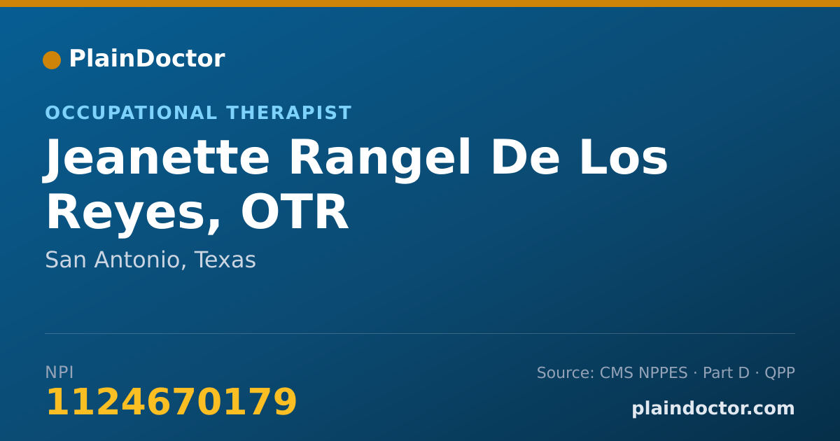 Shareable card for Jeanette Rangel De Los Reyes, OTR - Occupational Therapist, San Antonio, TX