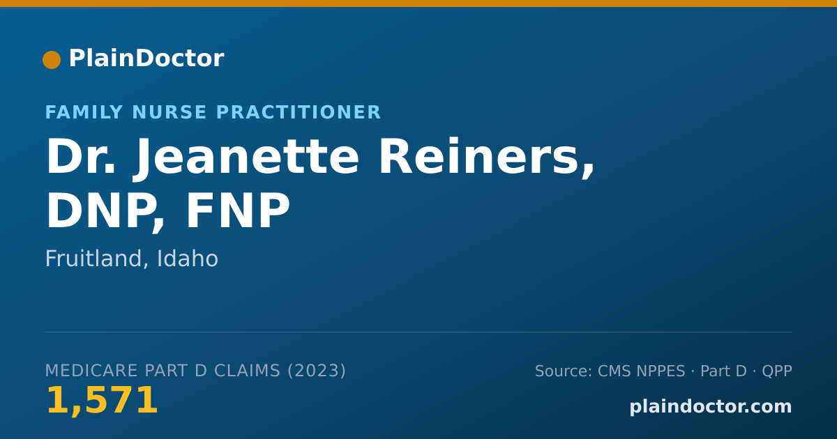 Shareable card for Jeanette Reiners, DNP, FNP - Family Nurse Practitioner, Fruitland, ID
