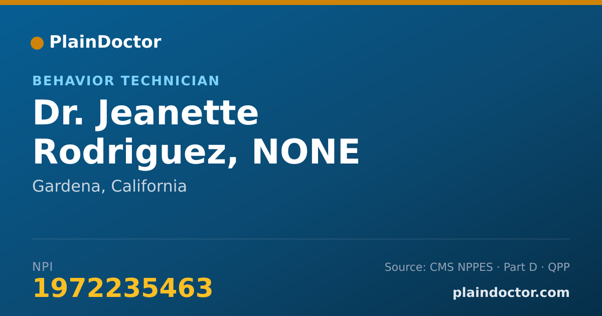 Shareable card for Jeanette Rodriguez, NONE - Behavior Technician, Gardena, CA