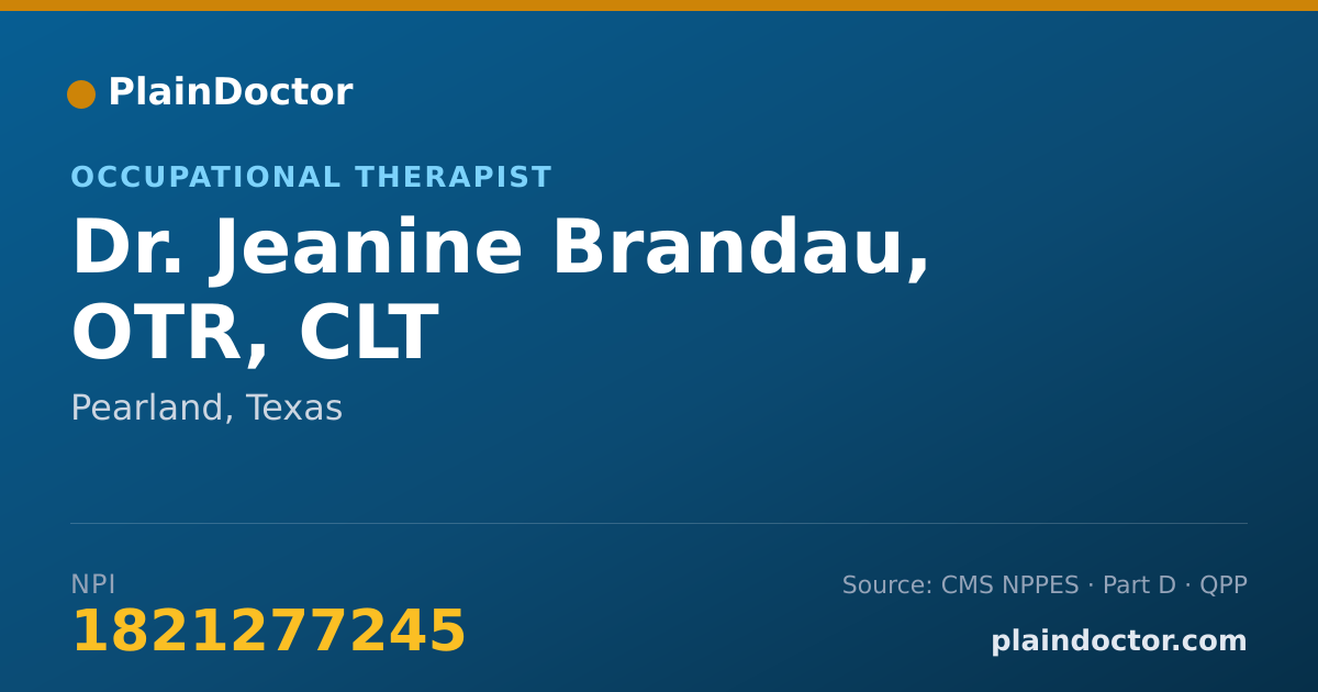 Shareable card for Jeanine Brandau, OTR, CLT - Occupational Therapist, Pearland, TX