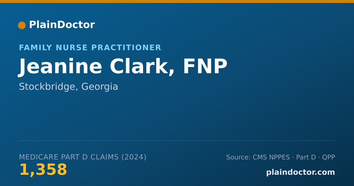 Shareable card for Jeanine Clark, FNP - Family Nurse Practitioner, Stockbridge, GA