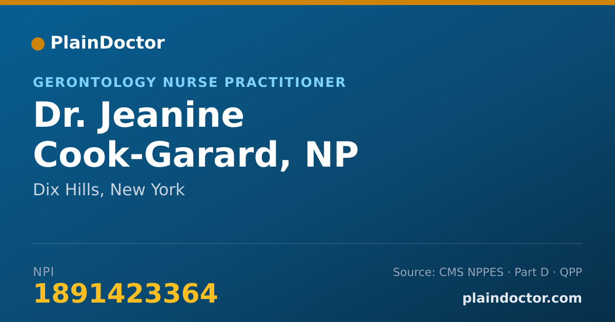 Shareable card for Jeanine Cook-Garard, NP - Gerontology Nurse Practitioner, Dix Hills, NY