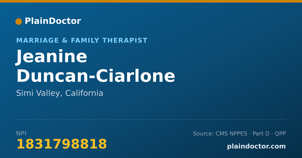 Shareable card for Jeanine Duncan-Ciarlone - Marriage & Family Therapist, Simi Valley, CA