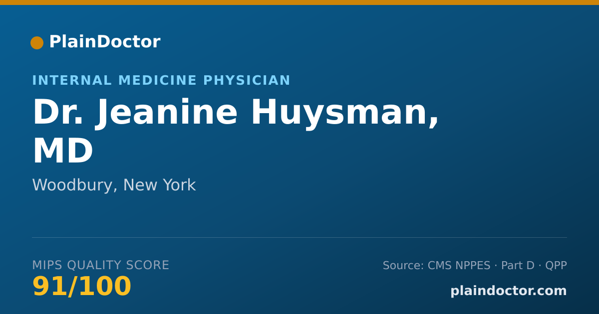 Shareable card for Jeanine Huysman, MD - Internal Medicine Physician, Woodbury, NY