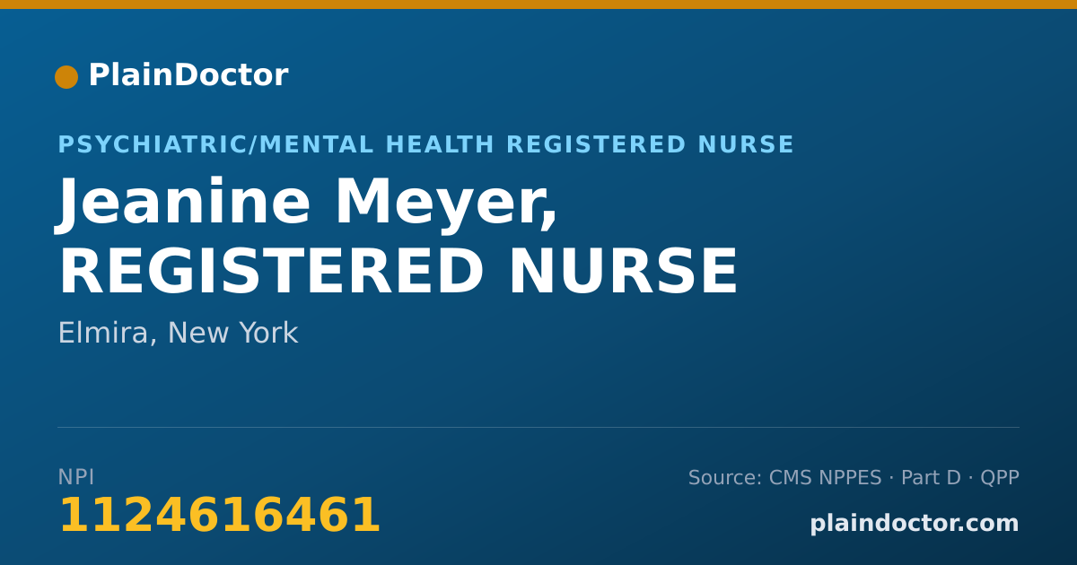 Shareable card for Jeanine Meyer, REGISTERED NURSE - Psychiatric/Mental Health Registered Nurse, Elmira, NY