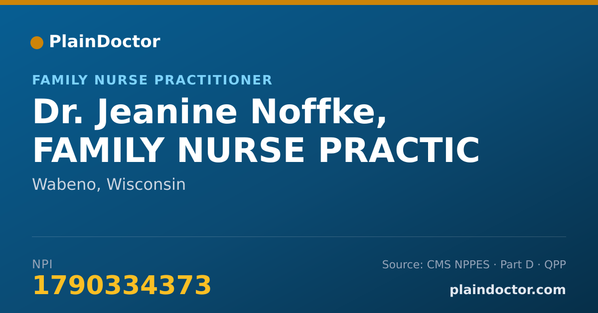 Shareable card for Jeanine Noffke, FAMILY NURSE PRACTIC - Family Nurse Practitioner, Wabeno, WI