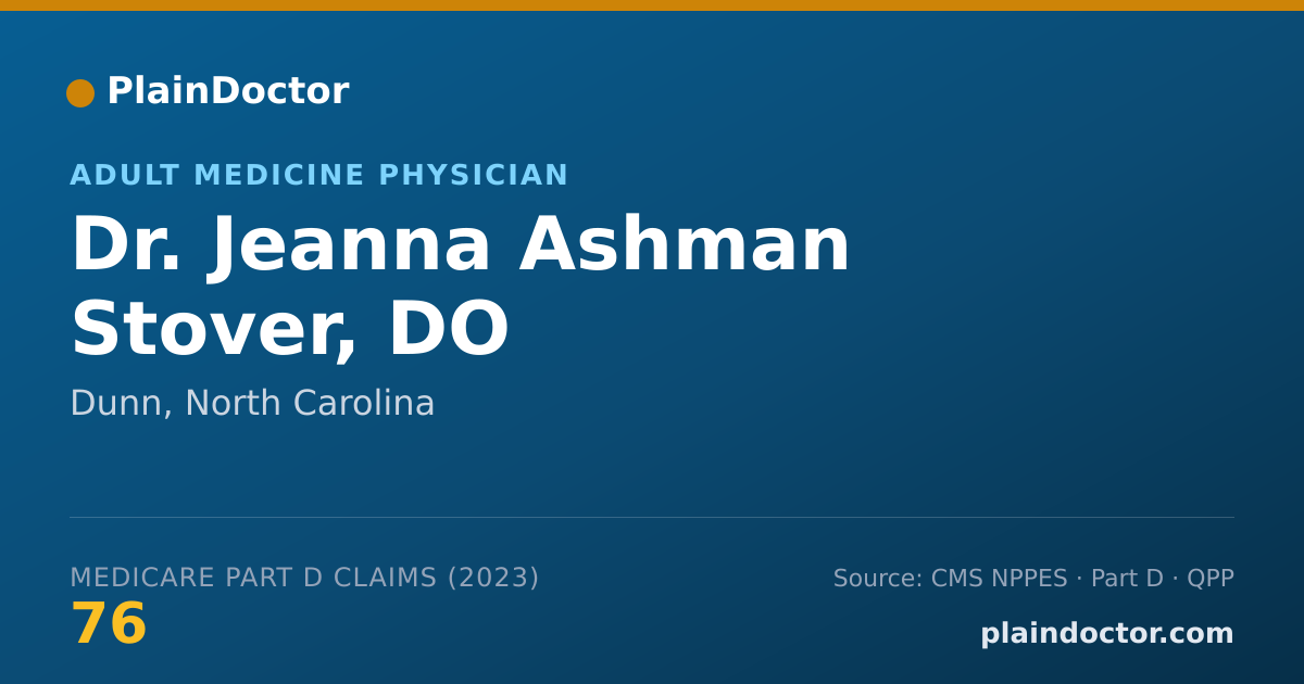 Shareable card for Jeanna Ashman Stover, DO - Adult Medicine Physician, Dunn, NC