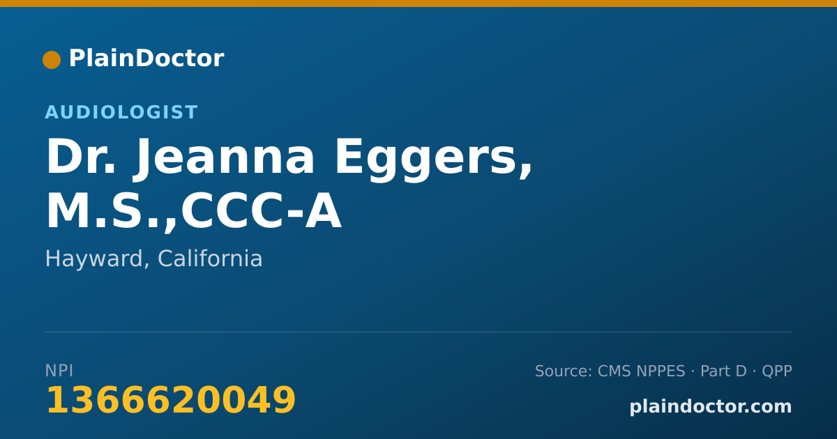 Shareable card for Jeanna Eggers, M.S.,CCC-A - Audiologist, Hayward, CA