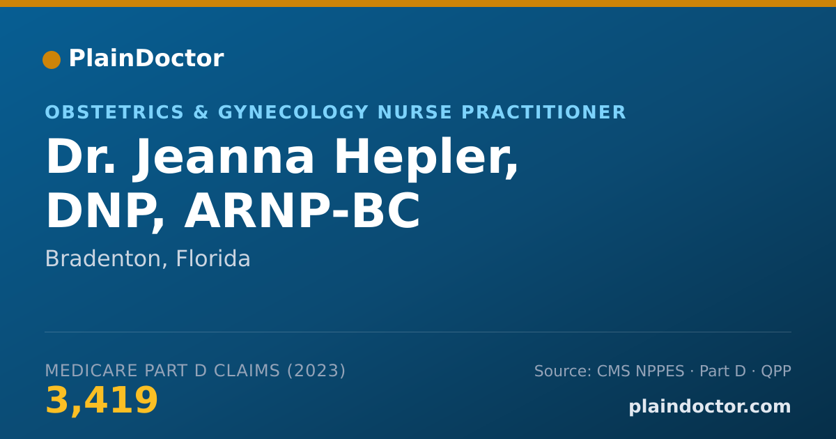 Shareable card for Jeanna Hepler, DNP, ARNP-BC - Obstetrics & Gynecology Nurse Practitioner, Bradenton, FL