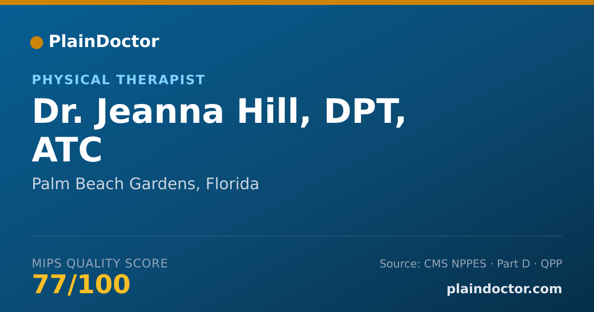 Shareable card for Jeanna Hill, DPT, ATC - Physical Therapist, Palm Beach Gardens, FL
