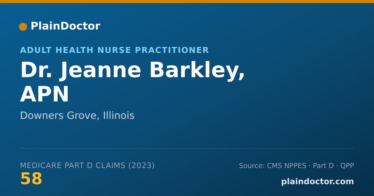 Shareable card for Jeanne Barkley, APN - Adult Health Nurse Practitioner, Downers Grove, IL
