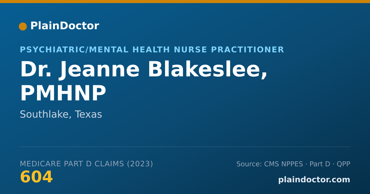 Shareable card for Jeanne Blakeslee, PMHNP - Psychiatric/Mental Health Nurse Practitioner, Southlake, TX