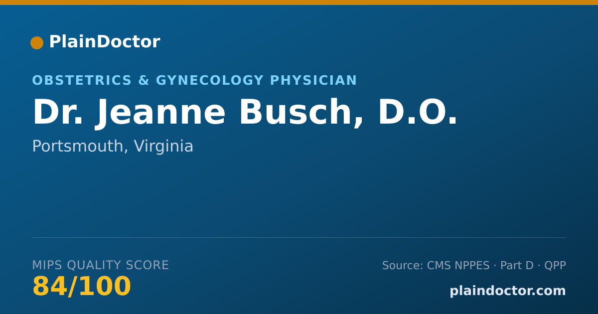 Shareable card for Jeanne Busch, D.O. - Obstetrics & Gynecology Physician, Portsmouth, VA