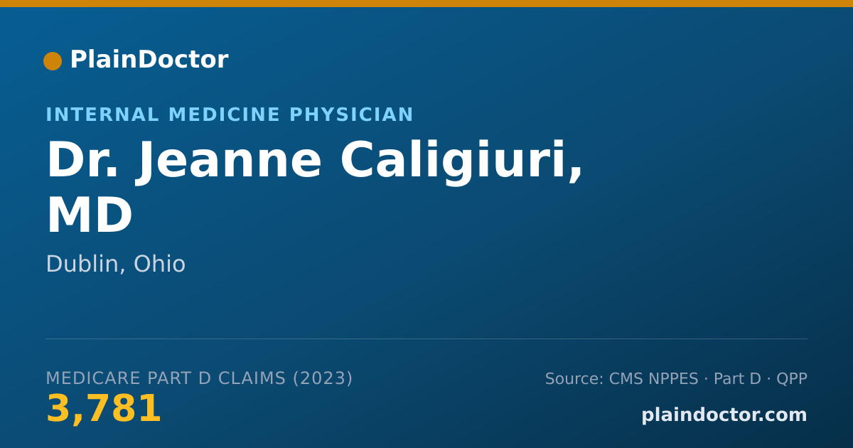 Shareable card for Jeanne Caligiuri, MD - Internal Medicine Physician, Dublin, OH