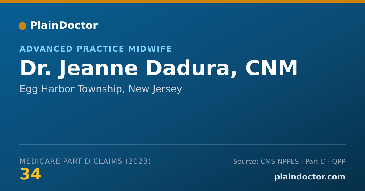 Shareable card for Jeanne Dadura, CNM - Advanced Practice Midwife, Egg Harbor Township, NJ